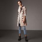 Burberry Burberry Sandringham Fit Cashmere Trench Coat, Size: 14, Beige