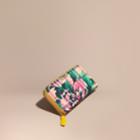 Burberry Burberry Floral Print Haymarket Check And Leather Ziparound Wallet, Yellow