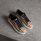 Burberry Burberry Vintage Check And Leather Sneakers, Size: 38