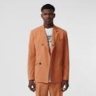 Burberry Burberry Slim Fit Press-stud Wool Tailored Jacket, Size: 42, Orange