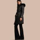 Burberry Down-filled Coat With Fox Fur Trim Hood