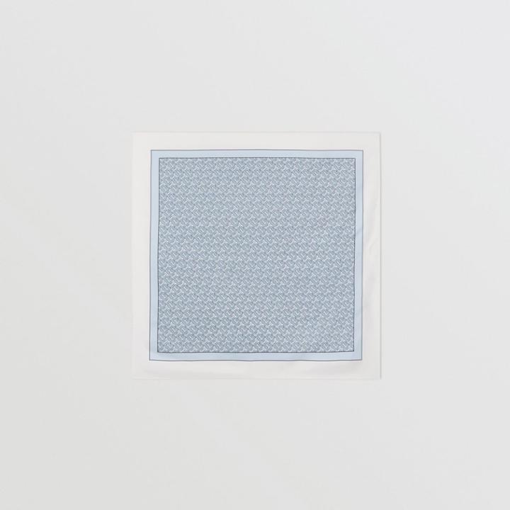 Burberry Burberry Monogram Print Silk Square Scarf, Blue