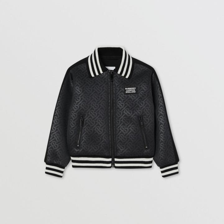 Burberry Burberry Childrens Logo Appliqu Monogram Jersey Track Top, Size: 12y, Black