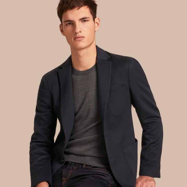 Burberry Burberry Modern Fit Lightweight Cashmere Tailored Jacket, Size: 36r, Blue