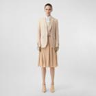 Burberry Burberry Waistcoat Detail Mohair Silk Blend Blazer, Size: 04, Sesame