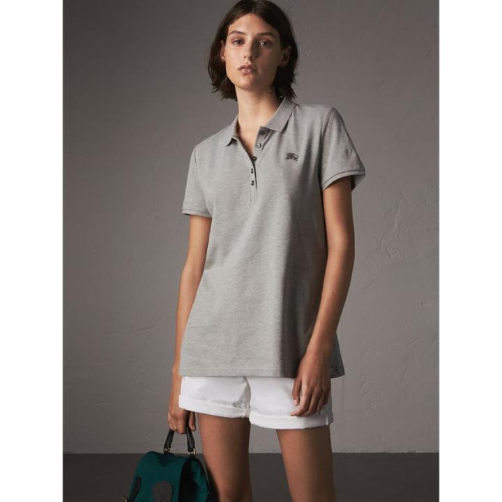 Burberry Burberry Cotton Piqu Polo Shirt, Size: M, Grey