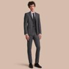 Burberry Burberry Slim Fit Check Half-canvas Wool Suit, Size: 44r, Grey