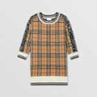 Burberry Burberry Childrens Check And Leopard Merino Wool Sweater Dress, Size: 12y, Orange