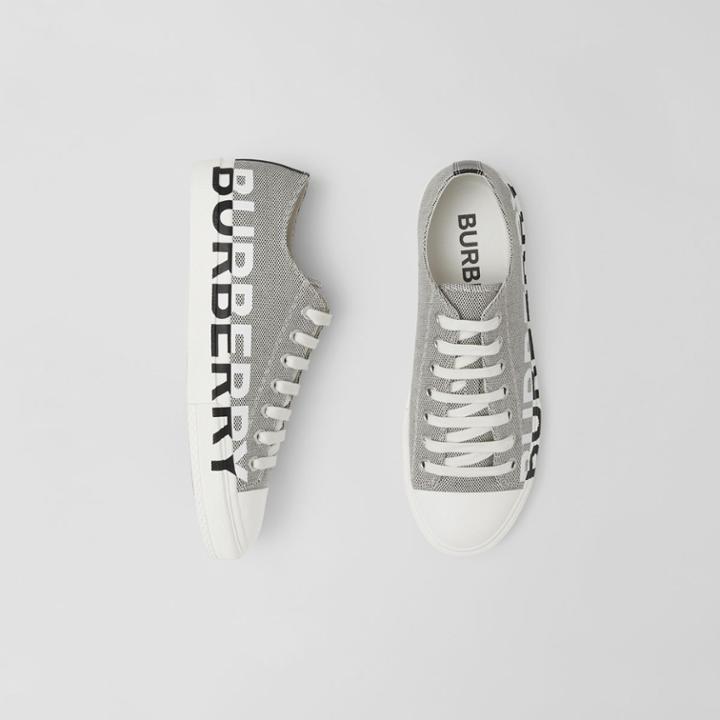 Burberry Burberry Logo Print Cotton Canvas Sneakers, Size: 43