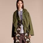 Burberry Burberry Bib Detail Ramie And Cotton Jacket, Size: 34, Green