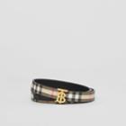 Burberry Burberry Reversible Vintage Check And Leather Belt, Size: M