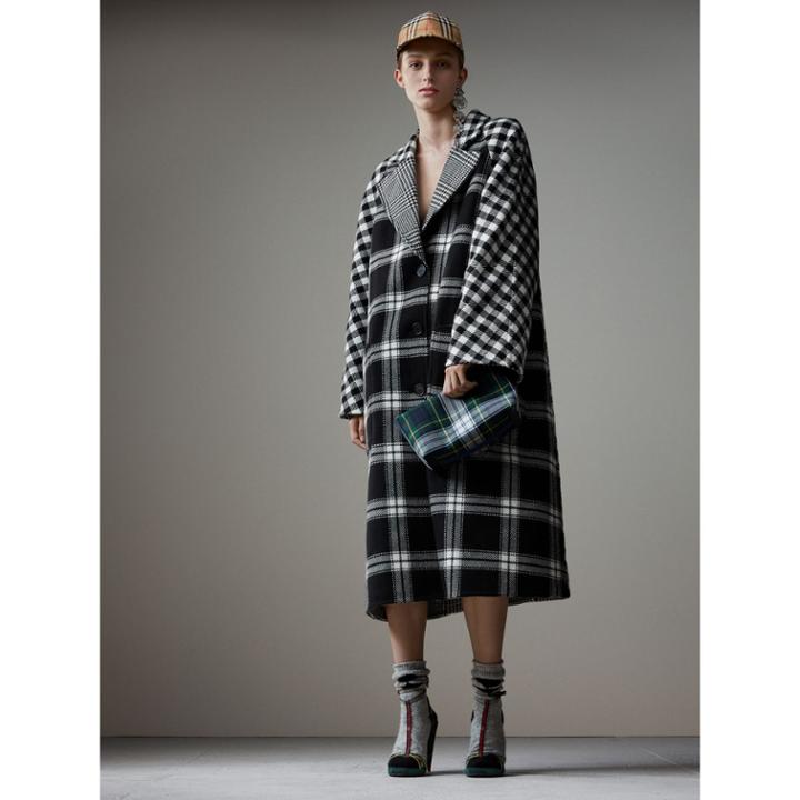 Burberry Burberry Reversible Multi-check Wool Cashmere Coat, Size: 04, Black