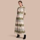 Burberry Burberry Floor-length Floral Lace Dress, Size: 08, Green