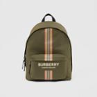 Burberry Burberry Logo And Icon Stripe Print Econyl Backpack, Green