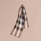 Burberry Burberry Lightweight Exploded Check Linen Scarf, Size: Os, Brown