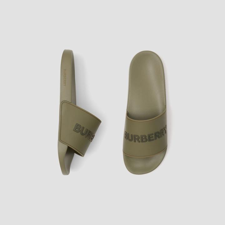 Burberry Burberry Logo Detail Two-tone Slides, Size: 39