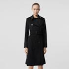 Burberry Burberry Cashmere Trench Coat, Size: 06, Black