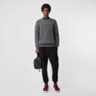 Burberry Burberry Check Cashmere Jacquard Sweater, Size: L, Grey
