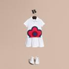 Burberry Burberry Floral Appliqu Detail Cotton Shirt Dress, Size: 10y, White