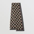 Burberry Burberry Chequer Print Wool Silk Scarf, Black