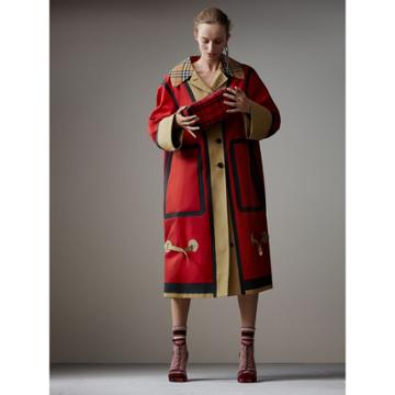 Burberry Burberry Bonded Cotton Oversized Seam-sealed Car Coat, Size: 08, Red