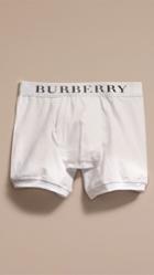 Burberry Burberry Stretch Cotton Boxer Shorts, Size: M, White