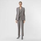 Burberry Burberry Panelled-sleeve Wool Tailored Jacket, Size: 02, Grey
