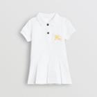 Burberry Burberry Childrens Ekd Logo Cotton Polo Dress, Size: 2y, White