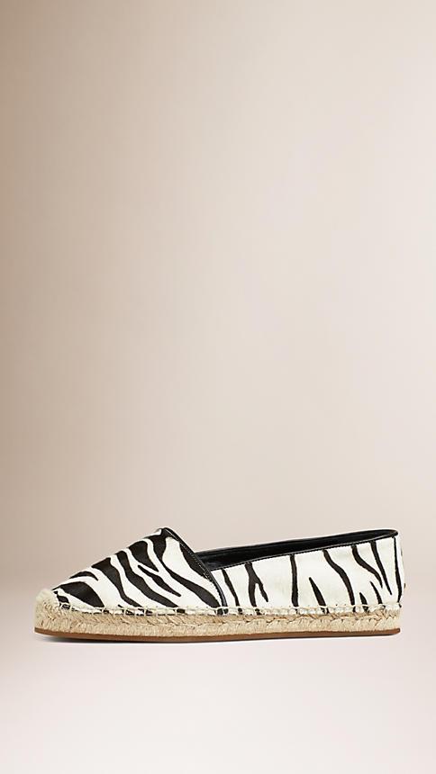 Burberry Zebra Print Calfskin Espadrilles
