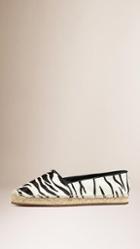 Burberry Zebra Print Calfskin Espadrilles