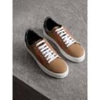 Burberry Burberry House Check And Leather Trainers, Size: 35.5, Brown