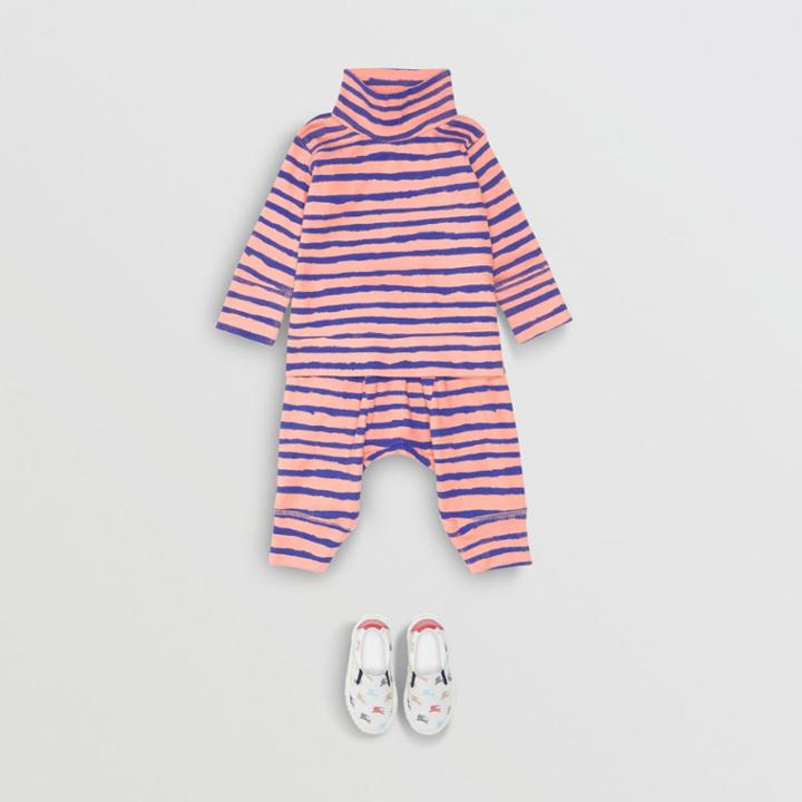 Burberry Burberry Childrens Striped Rib Knit Cotton Sweatshirt, Size: 3y, Pink
