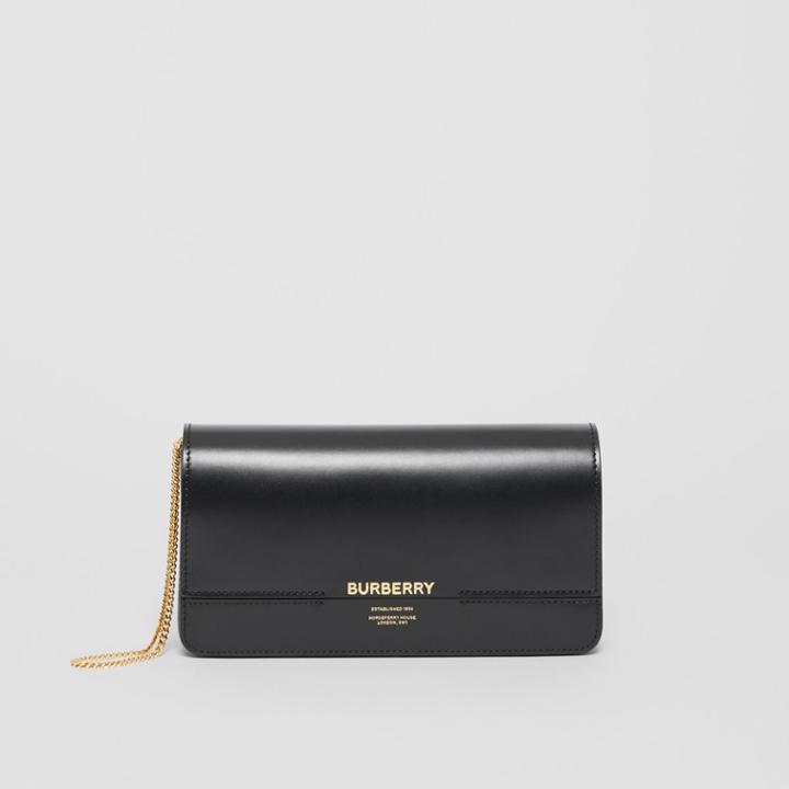 Burberry Burberry Leather Grace Clutch, Black