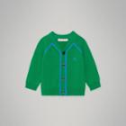 Burberry Burberry Childrens Two-tone Cotton Knit Cardigan, Size: 2y, Green