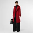 Burberry Burberry Cashmere Trench Coat, Size: 08, Red