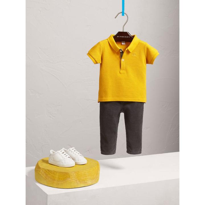 Burberry Burberry Check Placket Polo Shirt, Size: 3y, Yellow