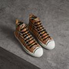 Burberry Burberry Rainbow Vintage Check High-top Sneakers, Size: 39, Yellow