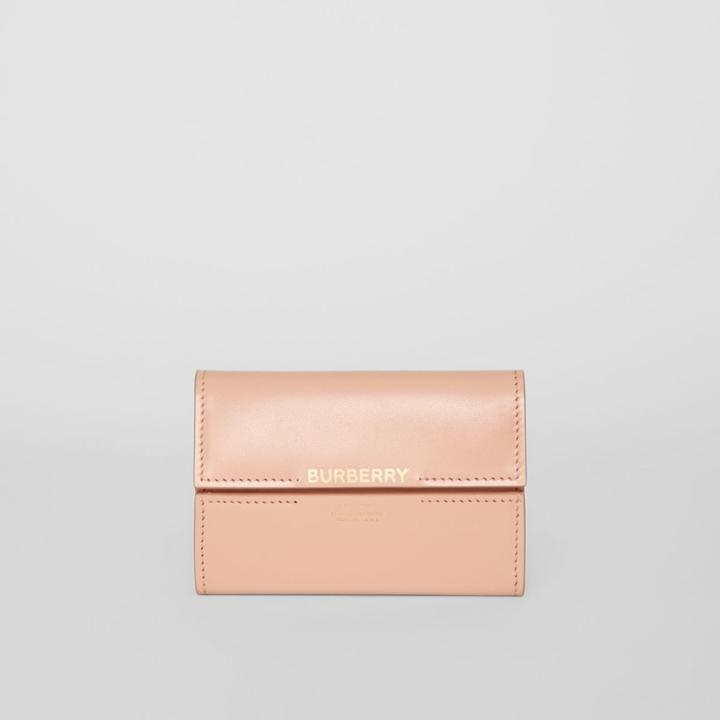 Burberry Burberry Horseferry Print Leather Folding Wallet, Beige