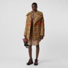 Burberry Burberry Horseferry Print Check Down-filled Oversized Pea Coat, Size: 02, Warm Walnut