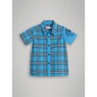Burberry Burberry Short-sleeve Archive Logo Detail Check Cotton Shirt, Size: 4y, Blue