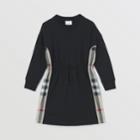 Burberry Burberry Childrens Long-sleeve Check Panel Cotton Dress, Size: 10y