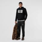 Burberry Burberry Logo Appliqu Cotton Hoodie, Size: M, Black