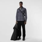 Burberry Burberry Small Scale Check Stretch Cotton Shirt, Size: Xl, Blue