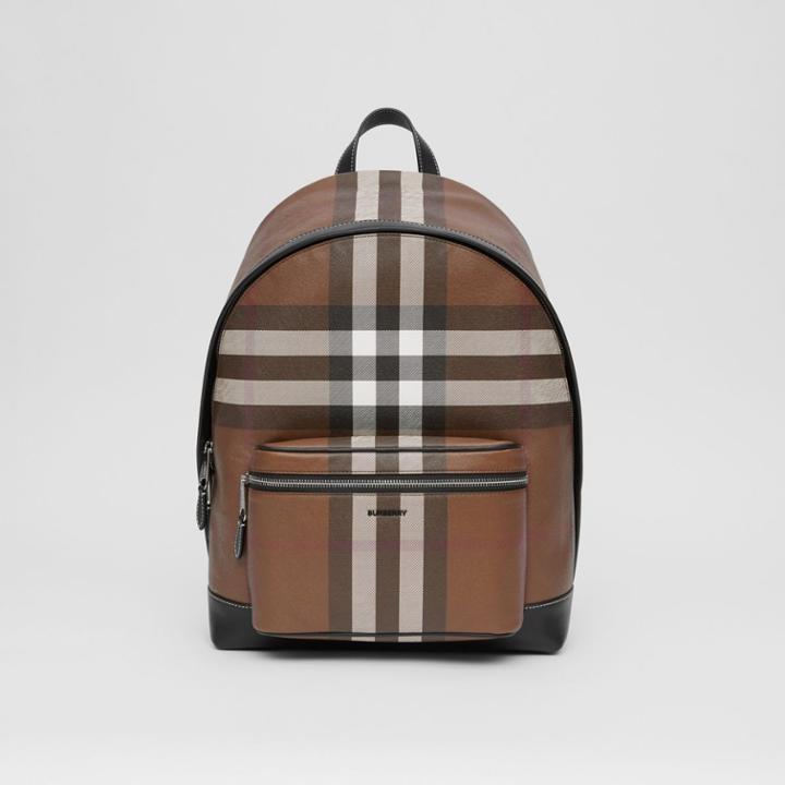 Burberry Burberry Check E-canvas Backpack, Brown