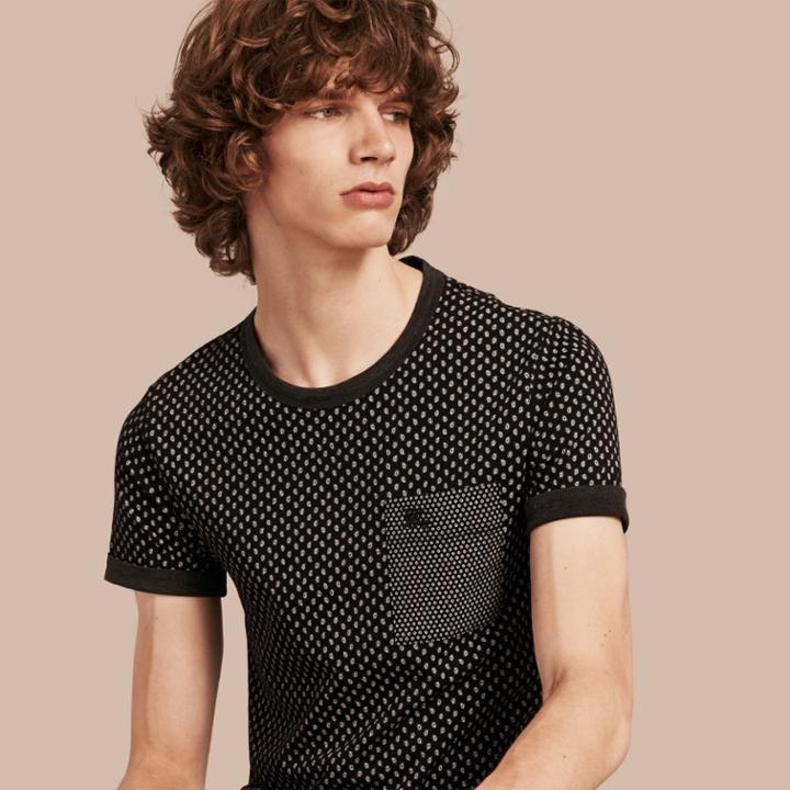 Burberry Burberry Paisley Cotton T-shirt, Size: Xs, Black