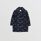 Burberry Burberry Childrens Unicorn Wool Silk Jacquard Tailored Coat, Size: 10y, Blue