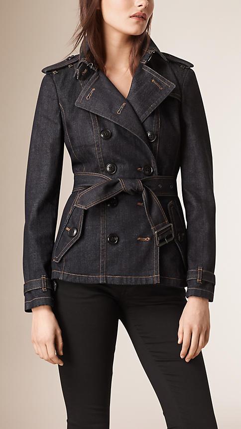 Burberry Brit Slim-fit Denim Trench Jacket