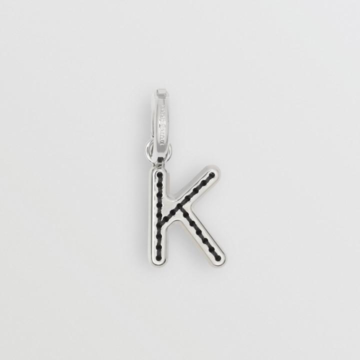 Burberry Burberry Leather-topstitched 'k' Alphabet Charm, Grey
