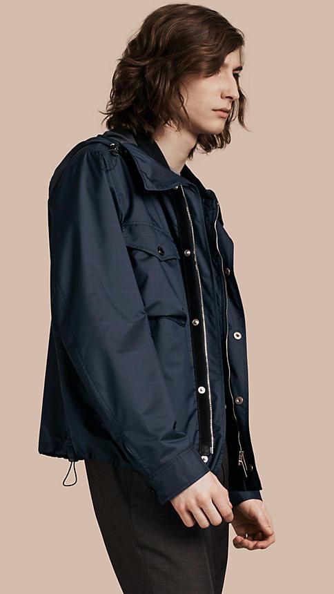 Burberry Hooded Technical Blouson With Lambskin Trim