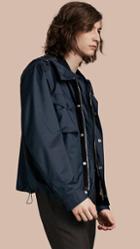 Burberry Hooded Technical Blouson With Lambskin Trim